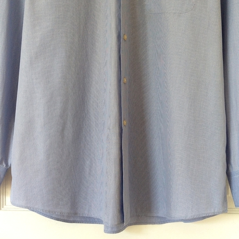 Tommy Bahama Classic Striped Cotton Long Sleeve Button Down Shirt White Blue L - Picture 9 of 15